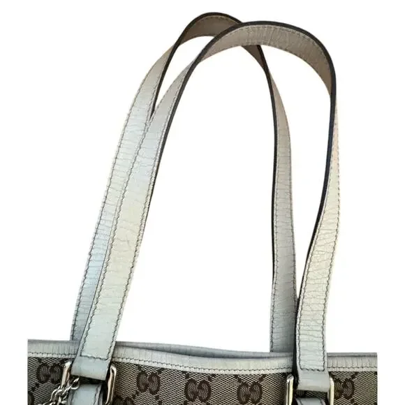 GUCCI GG Canvas Web Jolicoeur Tote includes monogrammed GG Black Dust Bag - Picture 11 of 16